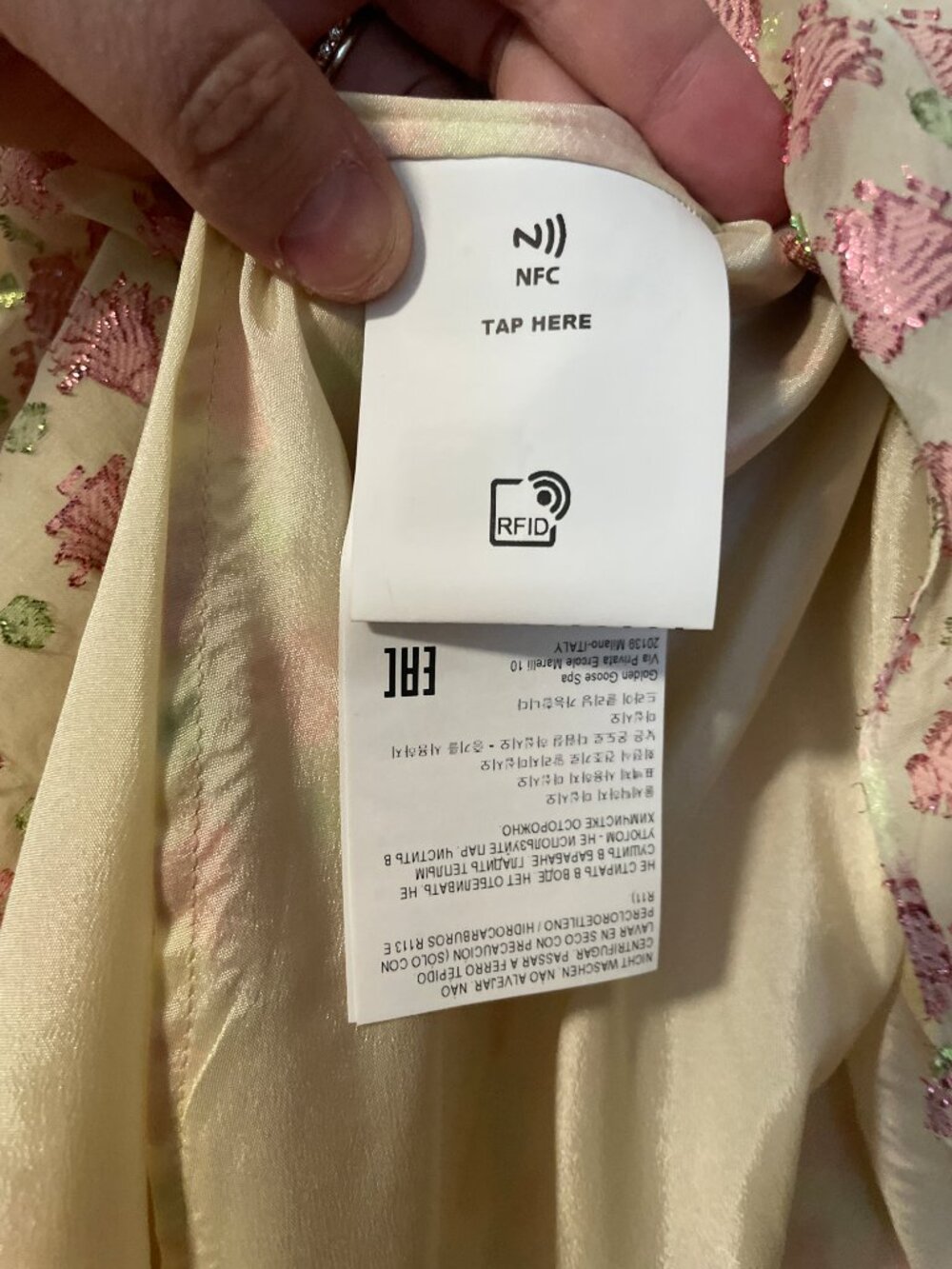 Golden Goose Metallic Jacquard Wrap Mini Dress Pink Green 36 - Picture 4 of 11